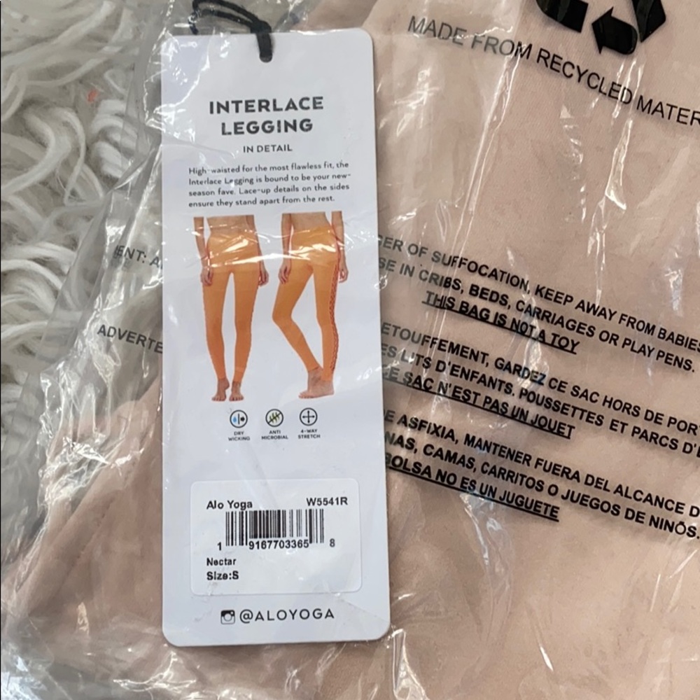 NEW • Alo Yoga • Interlace Leggings Nectar Pink - Picture 7 of 7